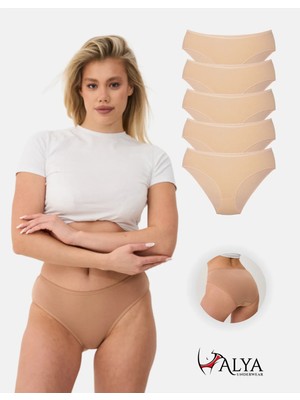Alya Underwear Kadın Pamuklu Bato / Hipster Slip Külot - 5 Adet Ten  (MULTICOLOR-P07)