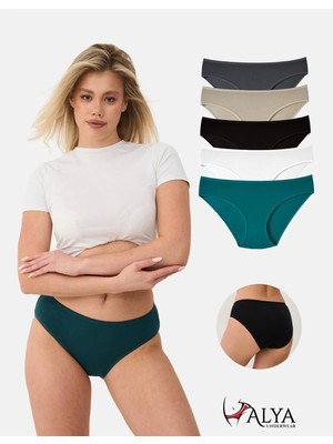 Alya Underwear Kadın Pamuklu Bato / Hipster Slip Külot - 5'li Paket (MULTICOLOR-P10)