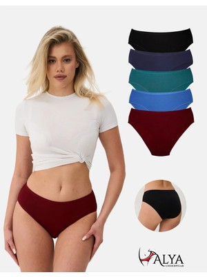 Alya Underwear Kadın Pamuklu Bato / Hipster Slip Külot - 5'li Paket (MULTICOLOR-P24)