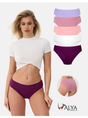 Alya Underwear Kadın Pamuklu Bato / Hipster Slip Külot - 5'li Paket (MULTICOLOR-P25)