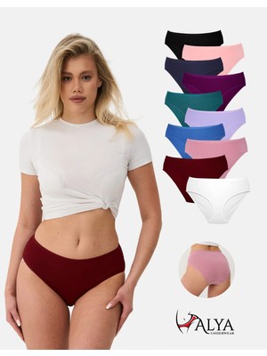 Alya Underwear Kadın Pamuklu Bato / Hipster Slip Külot - 10'lu Paket (MULTICOLOR-X26)