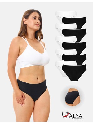Alya Underwear Kadın Pamuklu Külot Basic Slip Siyah ve Beyaz 10'lu Paket ( MULTICOLOR-X30 )