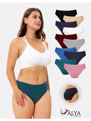 Alya Underwear Kadın Pamuklu Külot Basic Slip Renkli Iç Çamaşırı 10'lu Paket ( MULTICOLOR-X36)