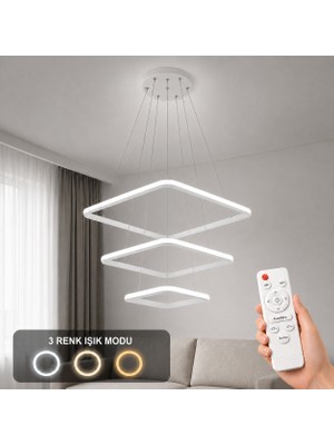 Avizego Melo 3'lü LED Sarkıt Avize 3 Renk Kumandalı