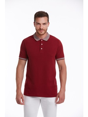 Hatemoğlu Bordo Pamuklu Regular Fit Polo Yaka Tişört