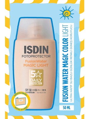 Isdın Fotoprotector Fusion Water Color Magic Light SPF50 50ML | Renkli Yüz Güneş Kremi