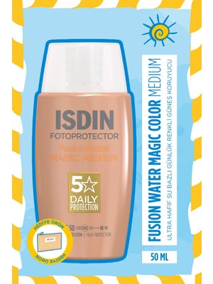 Isdın Fotoprotector Fusion Water Color Magic Medium SPF50 50 ml Tüm Cilt Tipleri İçin Yüz Güneş Kremi