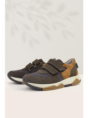 Rakerplus Hakiki Deri Koyu Kahve Çocuk Sneakers Spor Ayakkabı