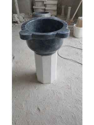 Deca Stone Mermer Hamam Kurnası - Klasik Gri Mermer Kurna