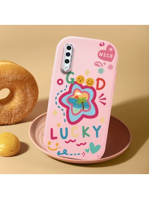 HONTINGA Samsung Galaxy A30S ile Uyumlu Kılıf Kamera Korumalı Düşüme Önleyici Kamera Koruyucu Pembe Yumuşak Silikon Couple Telefon Kılıfı Yaratıcı Desenli K4-0452