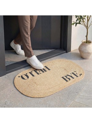 Cool Halı Passy Hello Bye Yazılı Kapı Önü Paspası Dekoratif Apartman Dış Kapı Outdoor Giriş Halısı