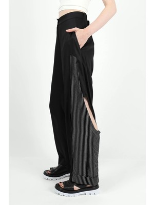 Des Concept Kadın Yandan Çizgili Duble Paça Pantolon