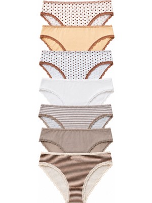Nicoletta Kadın Külot 7 Li Paket Likralı Pamuklu Mixcolor