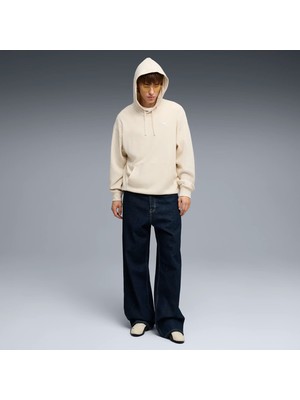 Puma Erkek Krem Puma Ess Elevated Relaxed Hoodie Krem Erkek Sweatshirt