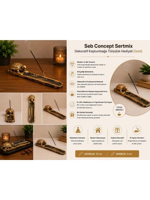 Seb Concept Sertmix Dekoratif Kablumbağa Tütsülük Hediyeli (Gold)