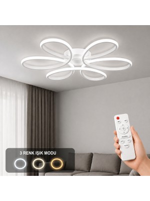 Avizego Niva LED Plafonyer Avize 3 Renk Kumandalı