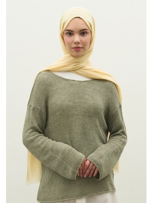 Fresh Scarfs Kaşmir Dokulu Şal Tereyağ Sarısı