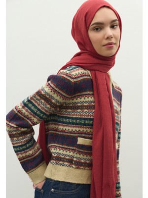 Fresh Scarfs Kaşmir Dokulu Şal Kırmızı