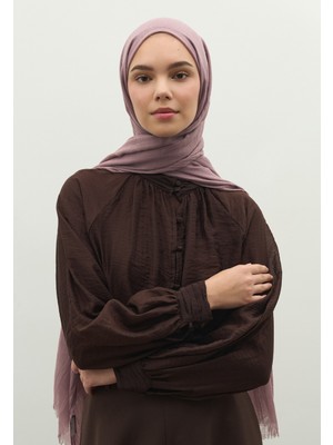Fresh Scarfs Kaşmir Dokulu Şal Gül Kurusu