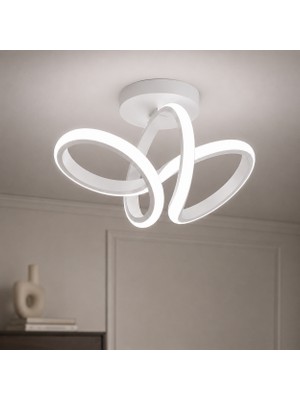 Avizego Sion LED Plafonyer Avize Beyaz Alüminyum Modern Tasarım ile Şık Aydınlatma