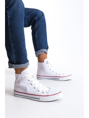 JET-0423 Axe Bağcıklı Keten Kumaş Erkek Günlük Sneaker Ayakkabı Kbt - Beyaz