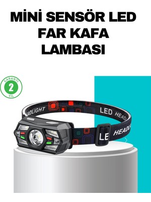 Mercora Tech Hareket Sensörlü Şarjlı LED Far Suya Dayanıklı Çok Modlu