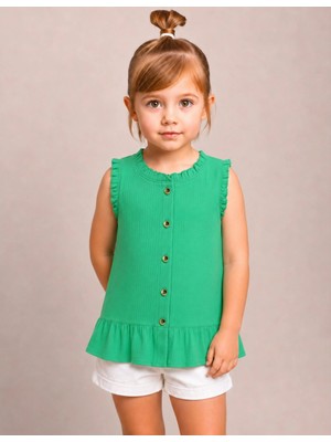 Organickid Watermelon Kız Çocuk Yeşil Yelek