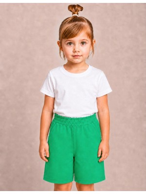 Organickid Watermelon Kız Çocuk Yeşil Kapri Short