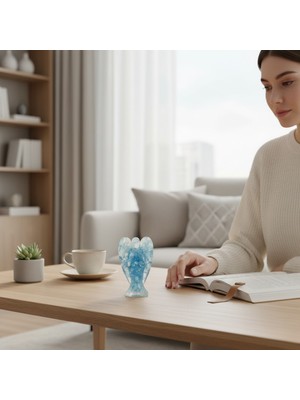 Hedea Doğaltaş Melek Epoksi Reçine Mavi Quartz