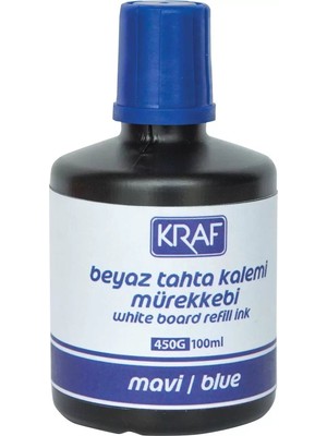 Kraf Beyaz Tahta Kalem Mürekkebi Mavi 100Ml (450G)