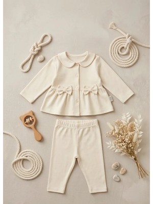 Meya Baby & Kids Kız Bebek Takım Fiyonk Detaylı