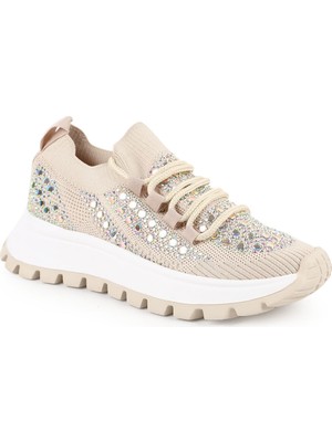 Libero L085.K201 Taş Işlemeli Triko Esnek Kalın Hafif Eva Taban Kadın Sneaker