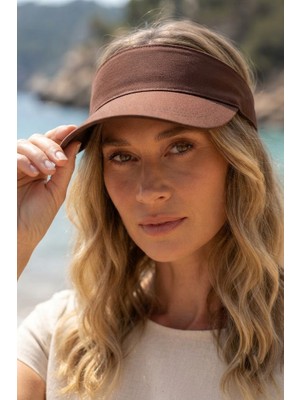 Marina Vizör - Tenisçi - Golf Siperlik Kahverengi Şapka SPK2601-4