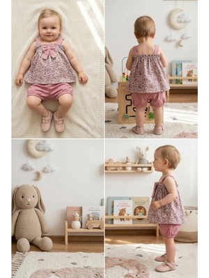 Meya Baby & Kids Kız Bebek Takım Çiçek Desenli
