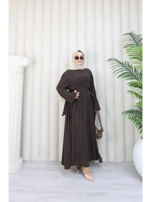 Toka Detaylı Modal Tencel Elbise