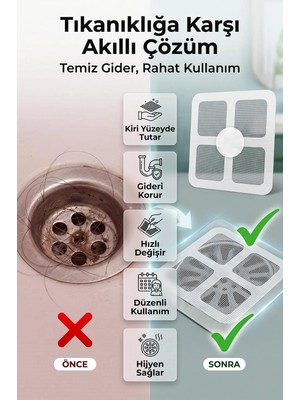 Eco Port Gider Kapatıcı Pislik Tutucu Kendinden Yapışkanlı Gider Kapağı