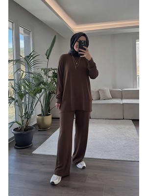 Suede Style 5715 - Şık Rahat Süprem Örgü Salaş Kadın Takım