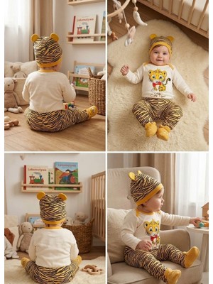 Meya Baby & Kids Bebek 3'lü Takım Kaplan Baskılı