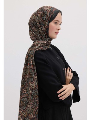 Fresh Scarfs Vintage Echo Desen Şal Siyah