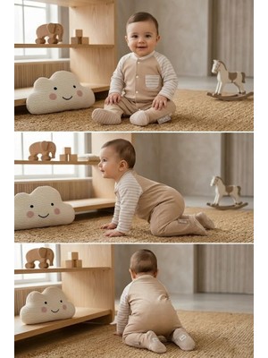 Meya Baby & Kids Bebek Tulumu Çizgili Patikli