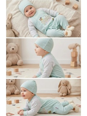 Meya Baby & Kids Bebek Tulumu Patikli Hello Beautiful Nakışlı