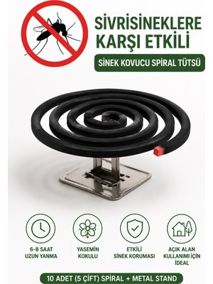 Bak Gel Al Bakgelal Sivrisinek Kovucu Spiral Tütsü Yasemin Kokulu 10 Adet (5 Çift), Haşere ve Sinek Kovucu Bahçe Balkon Teras Kamp Piknik Için