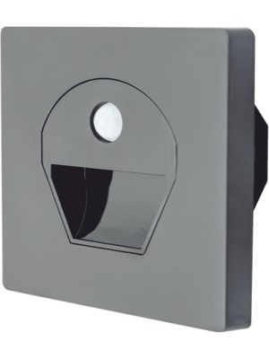 4 Adet Noas YL69 1521 1W Füme Kasa Sensörlü Koridor Aydınlatması 6400K Beyaz Işık