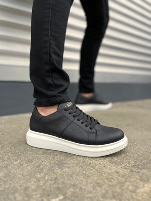 JET-151 Boost Bağcıklı Cilt Erkek Günlük Sneaker Ayakkabı Cbt - Siyah