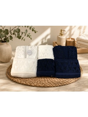 Royam Cotton Paris Jakarlı Pamuklu 6 Parça Aile Bornoz Seti