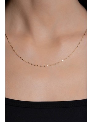 Bayar Gold 14 Ayar Altın Aynalı Zincir Kolye 1.5 mm