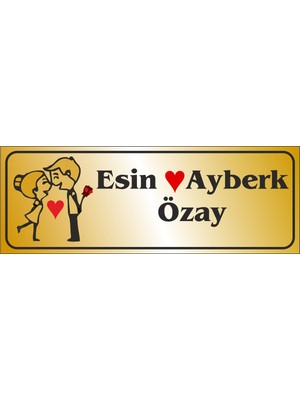Outdoor One Metal Kapı İsimliği Gold 0001