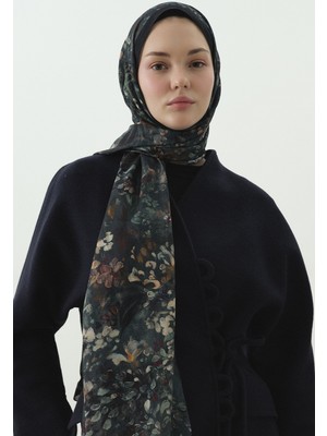 Fresh Scarfs Dark Beauty Desenli Pamuk Viskon Şal Gece Mavisi
