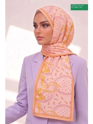 Benetton Fiore Desenli Şal B-S-1015 Ekru