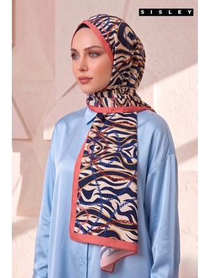 Sisley Esila Desenli Şal S-S-2009 Mavi